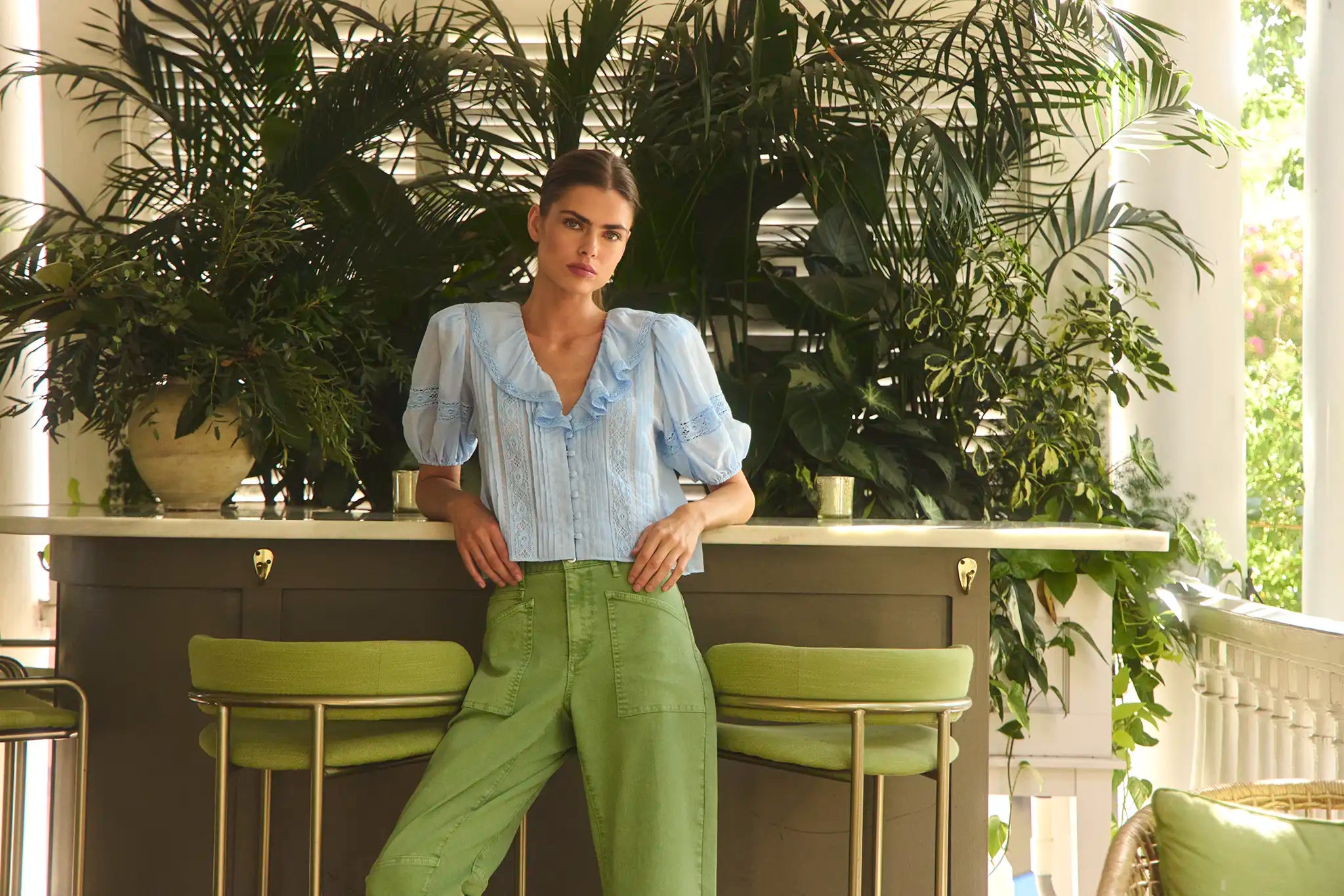 Alexis Skirt in Rope jacquard styled with the Ryder Sweater.